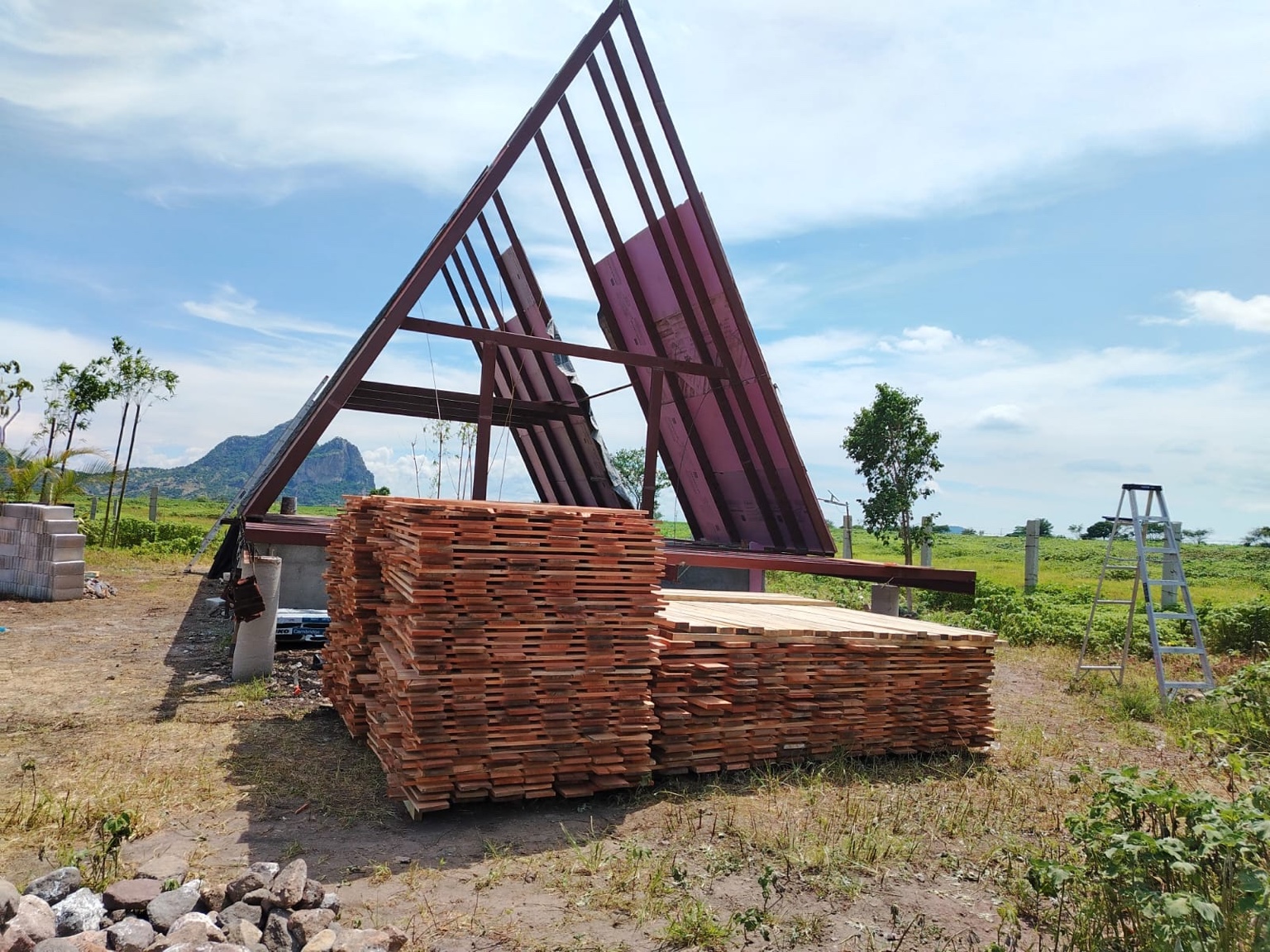 Material y estructura para cabaña alpina